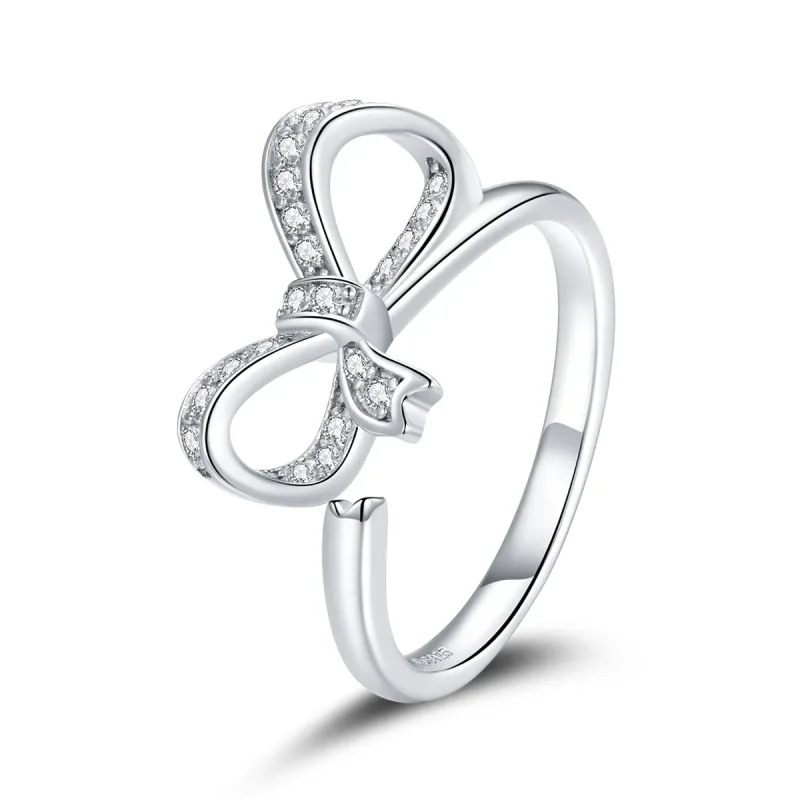 (image for) PANDORA Style Bow Ribbon Open Ring - BSR158 - Product Image