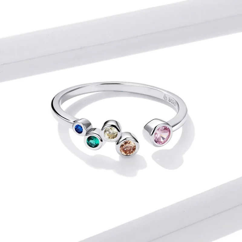 (image for) PANDORA Style Colorful Bubbles Open Ring - BSR149 - View 3