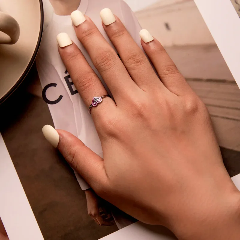 (image for) PANDORA Style Colorful Hearts Open Ring - SCR775 - View 7