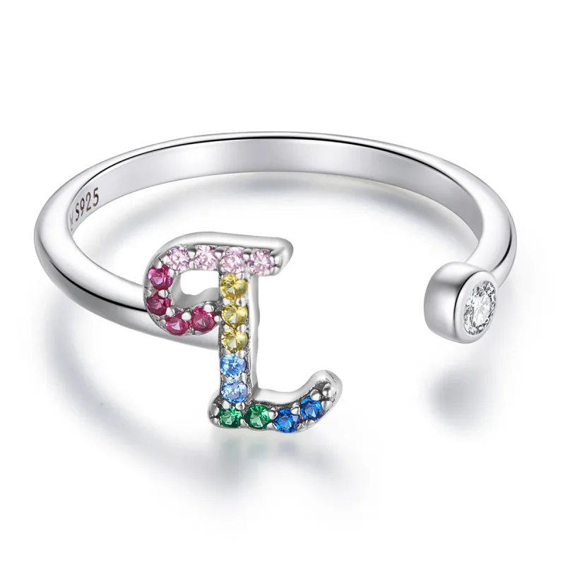 (image for) PANDORA Style Colorful Letter-L Open Ring - SCR723-L - Product Image