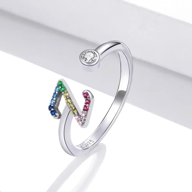 (image for) PANDORA Style Colorful Letter-Z Open Ring - SCR723-Z - View 2