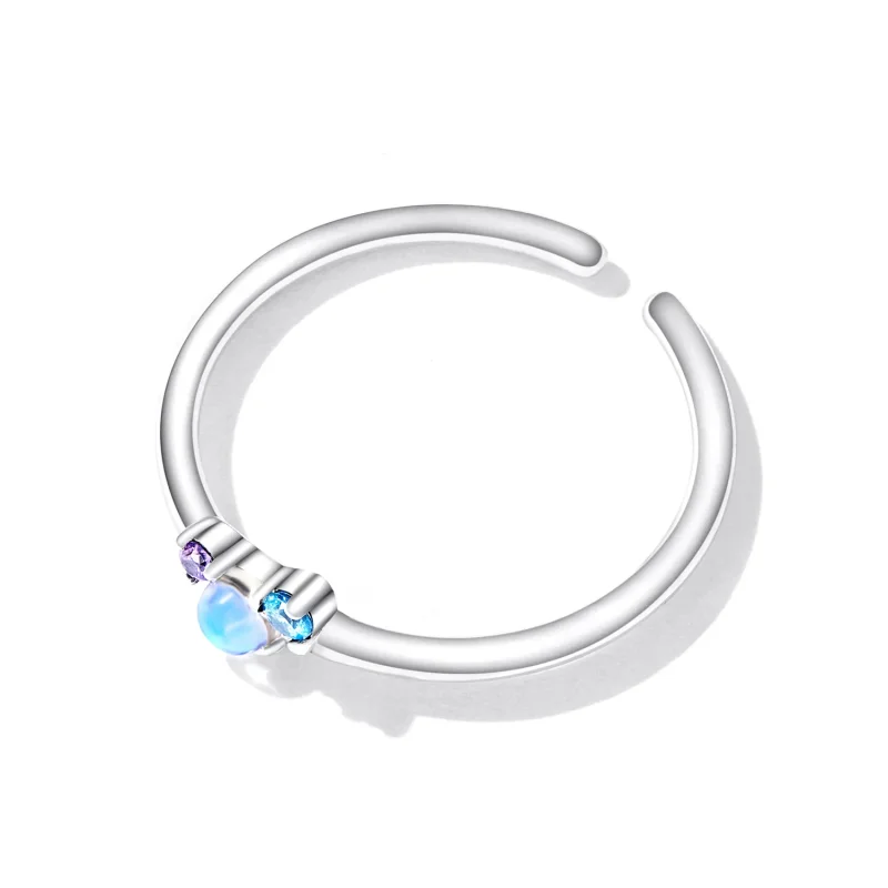 (image for) PANDORA Style Colorful Moonstone Open Ring - SCR824 - View 4