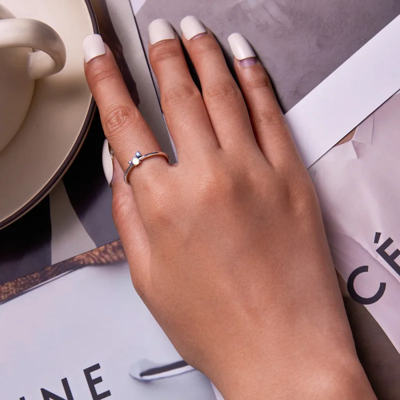 (image for) PANDORA Style Colorful Moonstone Open Ring - SCR824 - View 6