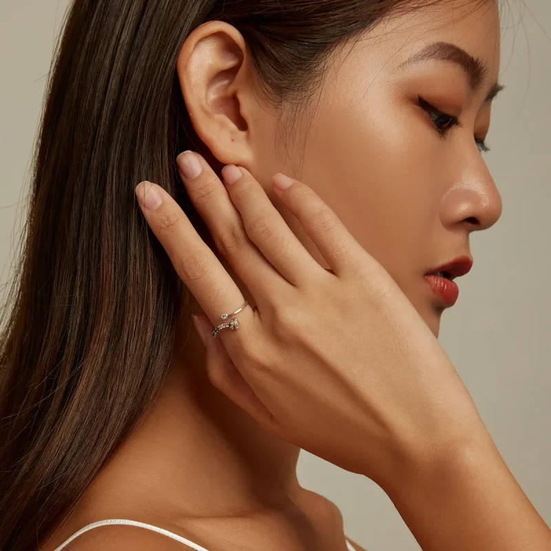 (image for) PANDORA Style Colorful Zirconium Ladybug Open Ring - SCR785 - View 7