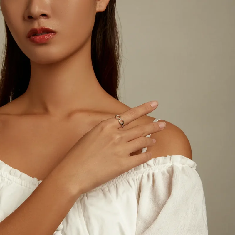 (image for) PANDORA Style Creative Handcuffs Open Ring - SCR791 - View 6