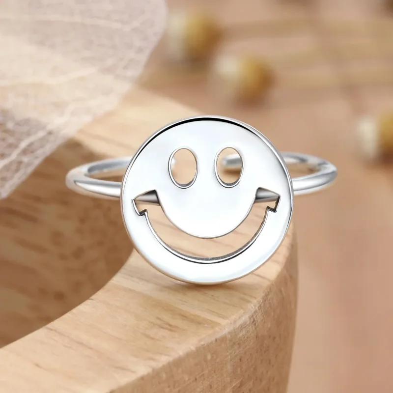 (image for) PANDORA Style Cute Smiley Face Open Ring - VSR117 - View 5