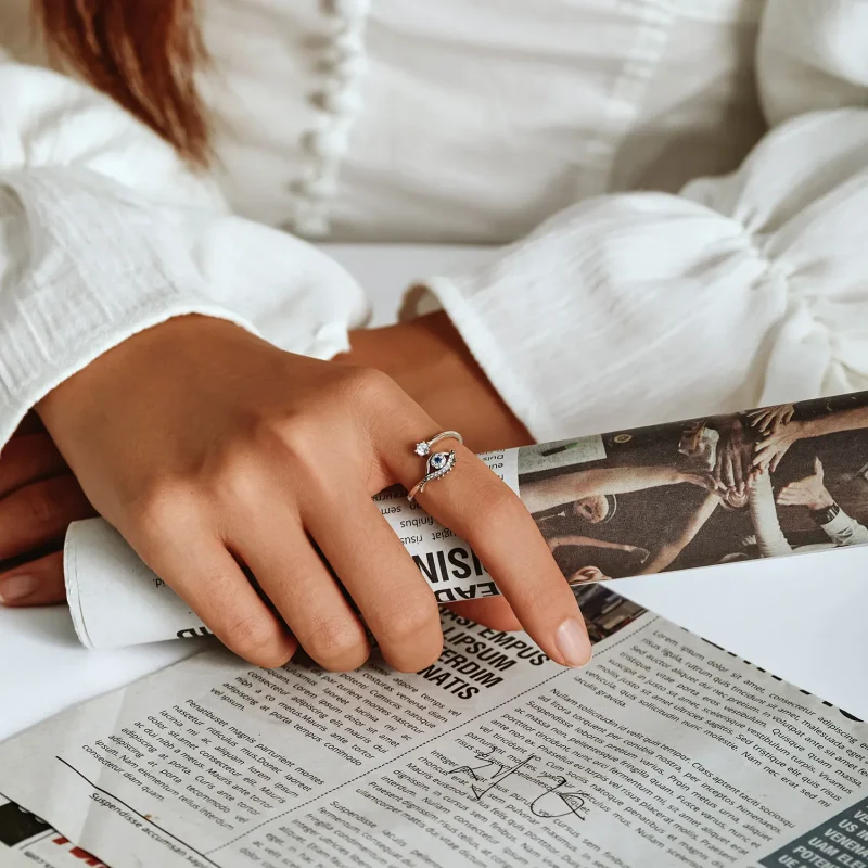 (image for) PANDORA Style Devil Eye Open Ring - BSR215 - View 9