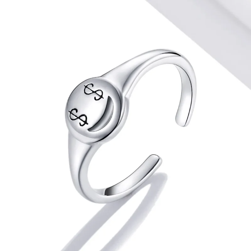 (image for) PANDORA Style Emoji - See The Money With Open Eyes Open Ring - SCR738 - View 2