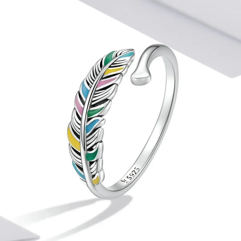 (image for) PANDORA Style Feather Open Ring - SCR799 - View 2