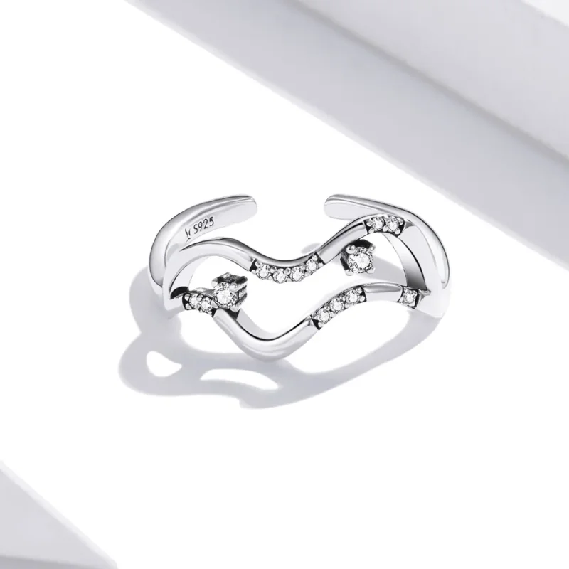 (image for) PANDORA Style Galaxy Stars Open Ring - SCR710 - View 3