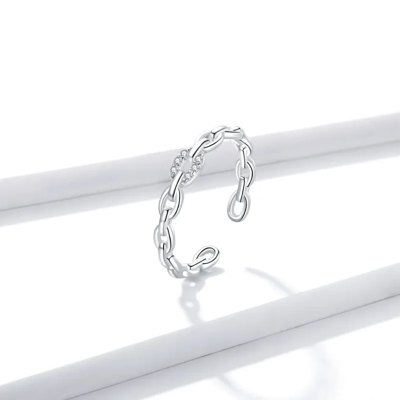 (image for) PANDORA Style Geometric Chain Open Ring - BSR145 - View 3