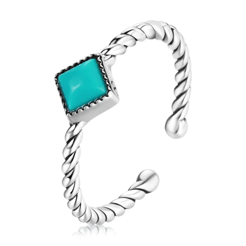 (image for) PANDORA Style Geometric Turquoise Open Ring - SCR753 - Product Image