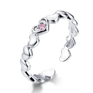 (image for) PANDORA Style Heart Mirror Open Ring - BSR100