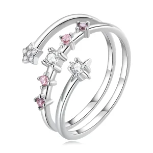 (image for) PANDORA Style Multi-Layered Stars Open Ring - BSR310