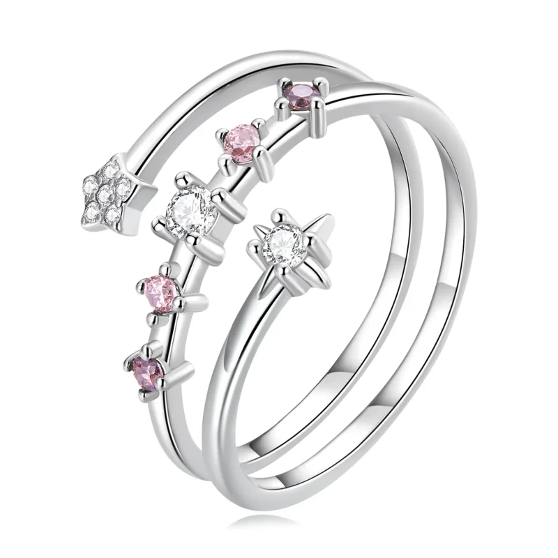 (image for) PANDORA Style Multi-Layered Stars Open Ring - BSR310 - Product Image