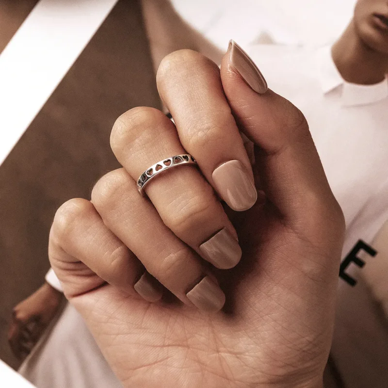 (image for) PANDORA Style Openwork Heart Open Ring - SCR765 - View 6