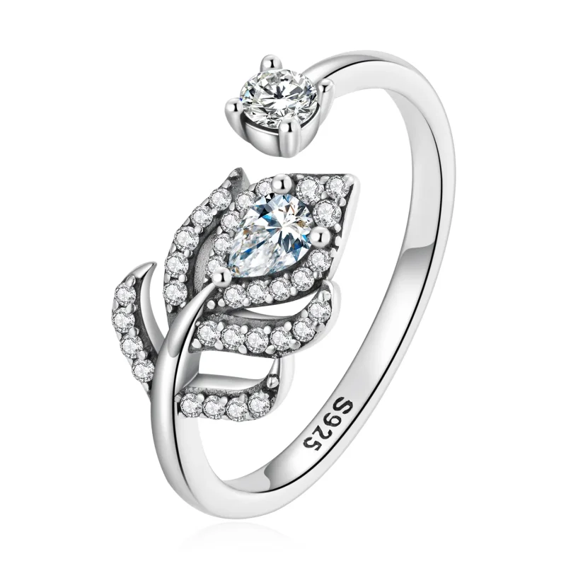 (image for) PANDORA Style Peacock Feather Open Ring - BSR299 - Product Image