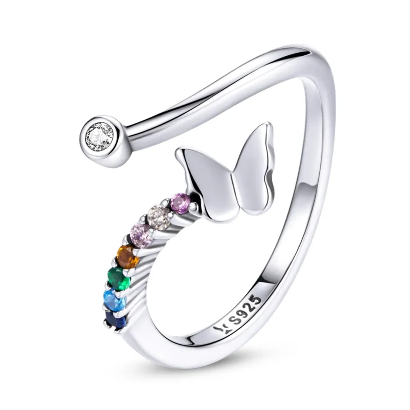 (image for) PANDORA Style Rainbow Butterfly Open Ring - SCR730 - Product Image