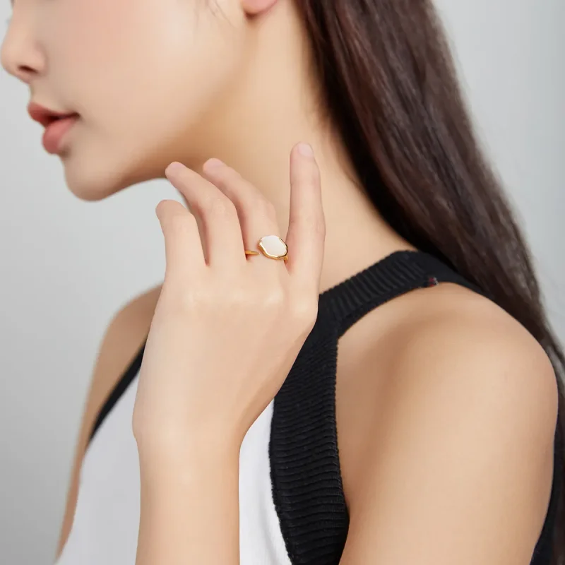 (image for) PANDORA Style Rainbow Mother of Pearl Open Ring - BSR174 - View 6