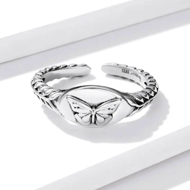 (image for) PANDORA Style Retro Butterfly Open Ring - BSR200 - View 3