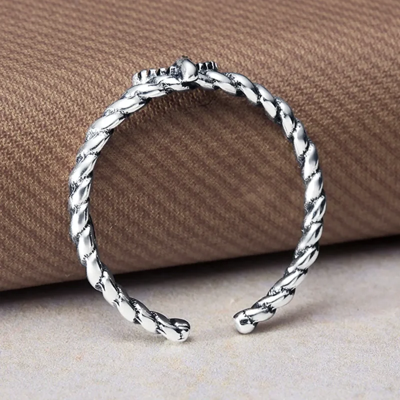 (image for) PANDORA Style Retro Nostalgic Hemp Rope Open Ring - VSR064 - View 4