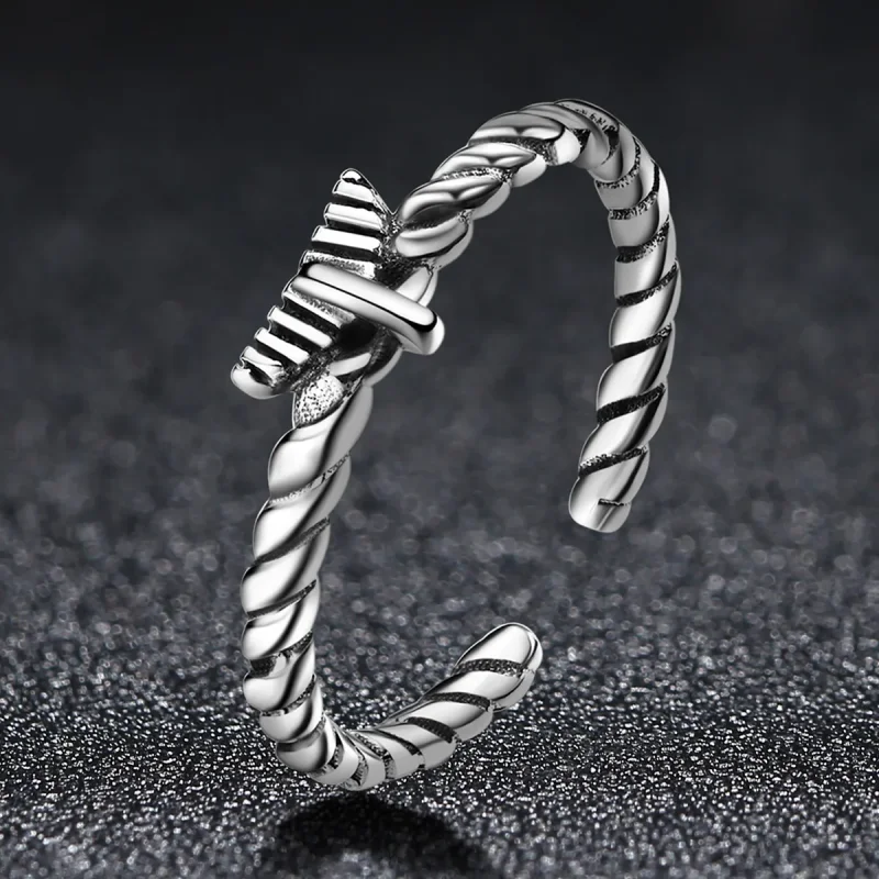 (image for) PANDORA Style Retro Nostalgic Hemp Rope Open Ring - VSR064 - View 7