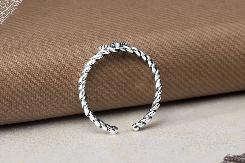 (image for) PANDORA Style Retro Nostalgic Hemp Rope Open Ring - VSR064 - View 9