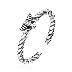 (image for) PANDORA Style Retro Nostalgic Hemp Rope Open Ring - VSR064