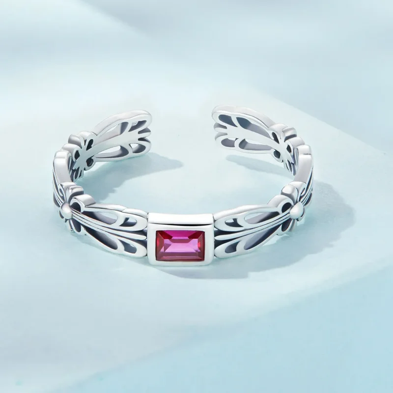 (image for) PANDORA Style Retro Pattern Open Ring - SCR880 - View 3
