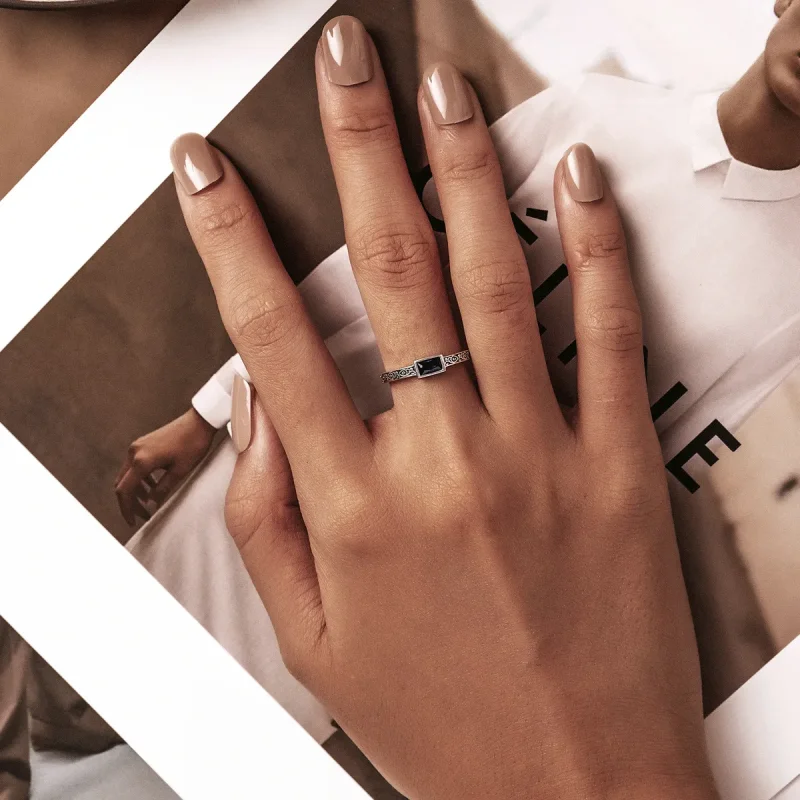 (image for) PANDORA Style Retro Pattern - Zirconium Open Ring - SCR768 - View 5