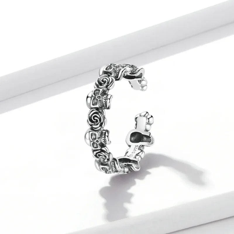 (image for) PANDORA Style Rose Skull Open Ring - BSR218 - View 2