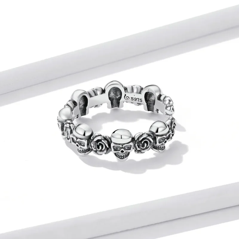 (image for) PANDORA Style Rose Skull Open Ring - BSR218 - View 3