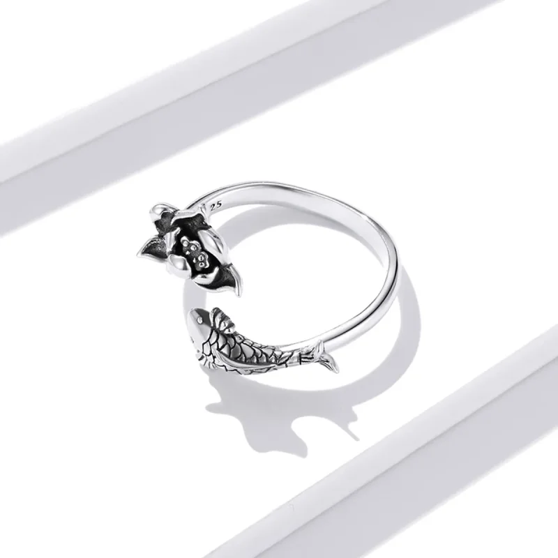 (image for) PANDORA Style Ruffled Koi Open Ring - BSR201 - View 3