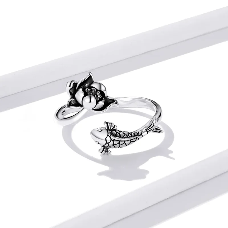 (image for) PANDORA Style Ruffled Koi Open Ring - BSR201 - View 4