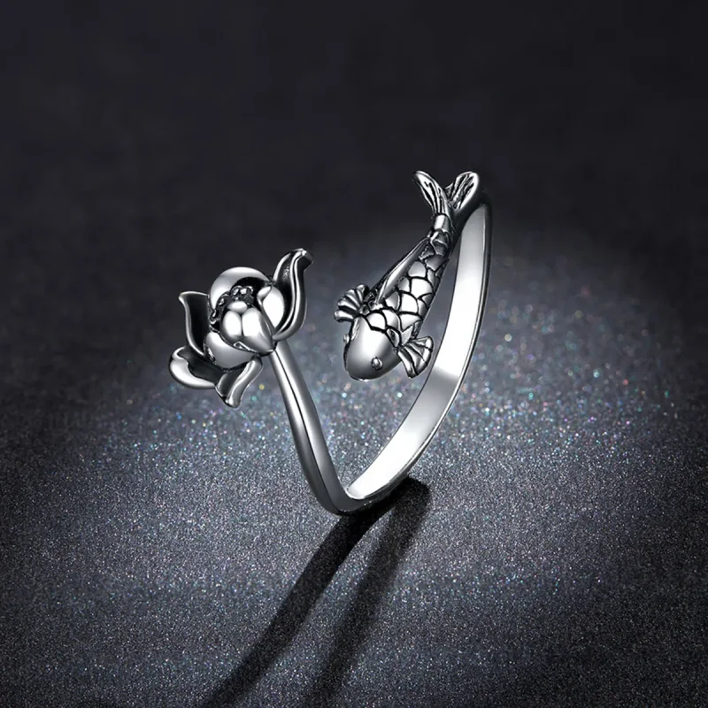 (image for) PANDORA Style Ruffled Koi Open Ring - BSR201 - View 5