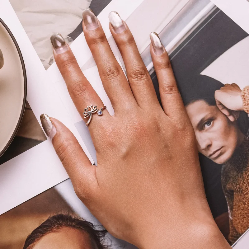 (image for) PANDORA Style Simple Lotus Open Ring - SCR821 - View 6