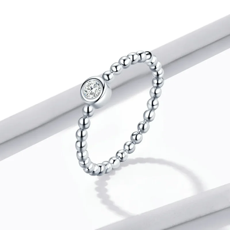 (image for) PANDORA Style Simple - Round Zirconium Ring - BSR208-A - View 2