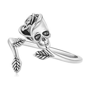 (image for) PANDORA Style Skull Rose Open Ring - SCR879