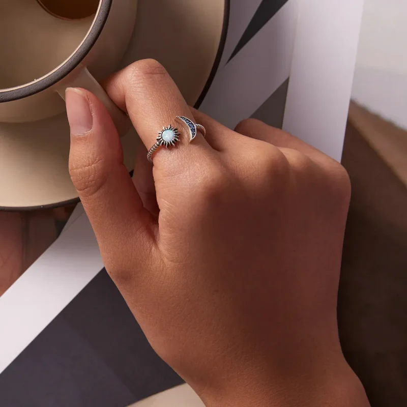 (image for) PANDORA Style Sun, Moon, Stars Open Ring - SCR796 - View 5