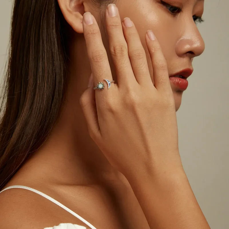 (image for) PANDORA Style Sun, Moon, Stars Open Ring - SCR796 - View 6