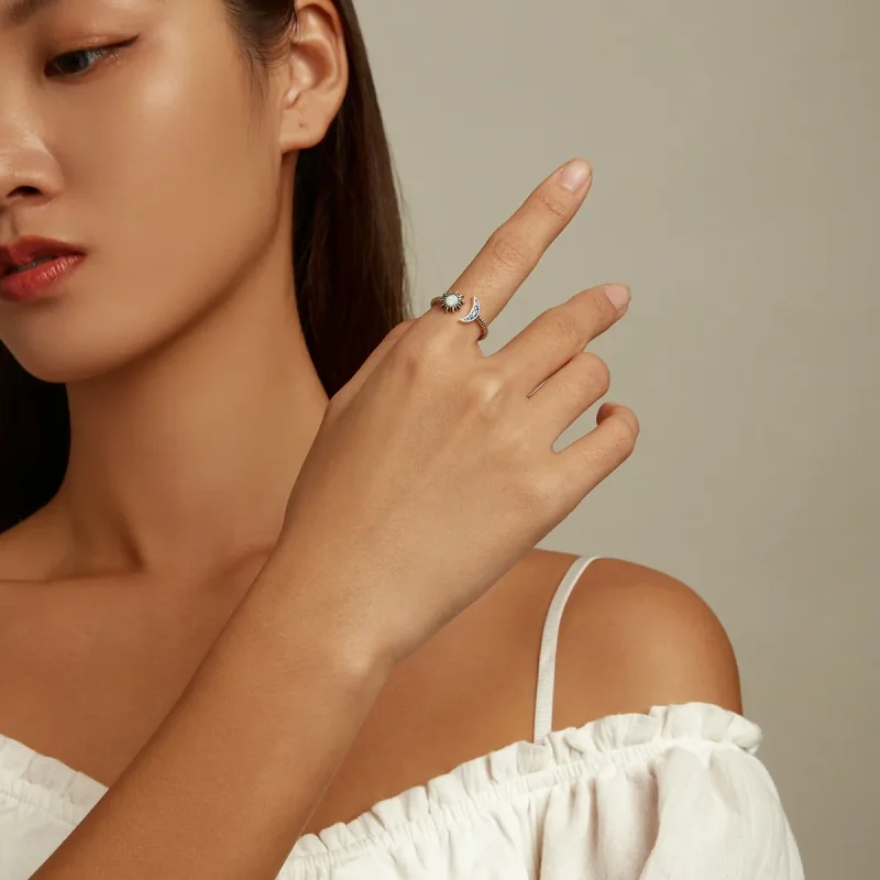 (image for) PANDORA Style Sun, Moon, Stars Open Ring - SCR796 - View 7