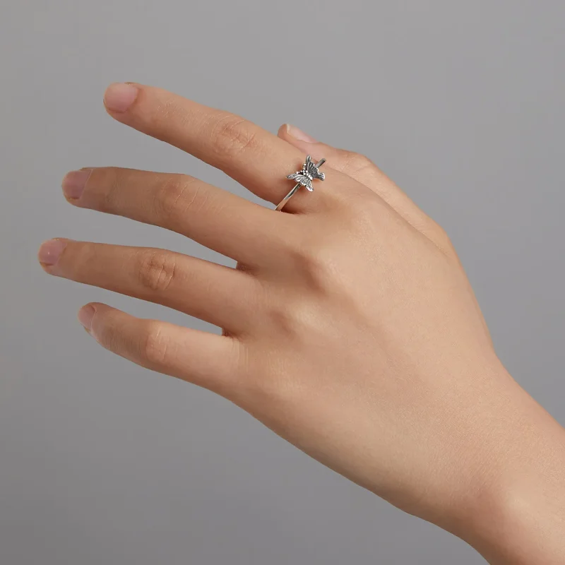 (image for) PANDORA Style Swallowtail Butterfly Open Ring - BSR195 - View 8