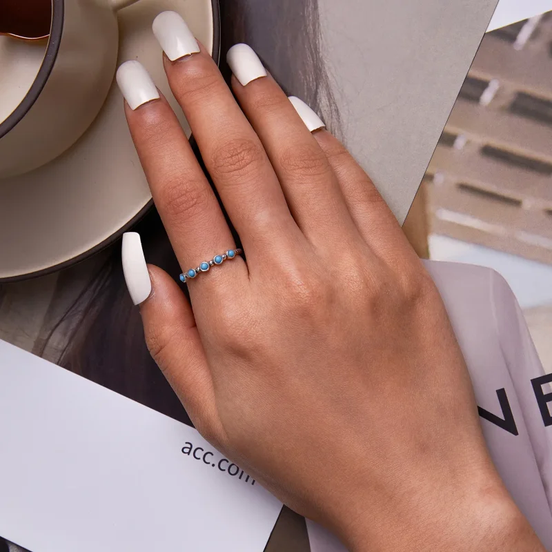 (image for) PANDORA Style Turquoise Twist Open Ring - SCR823 - View 8