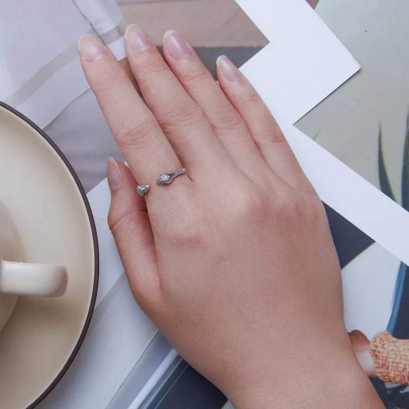 (image for) PANDORA Style Two-Headed Snake Open Ring - BSR317 - View 5