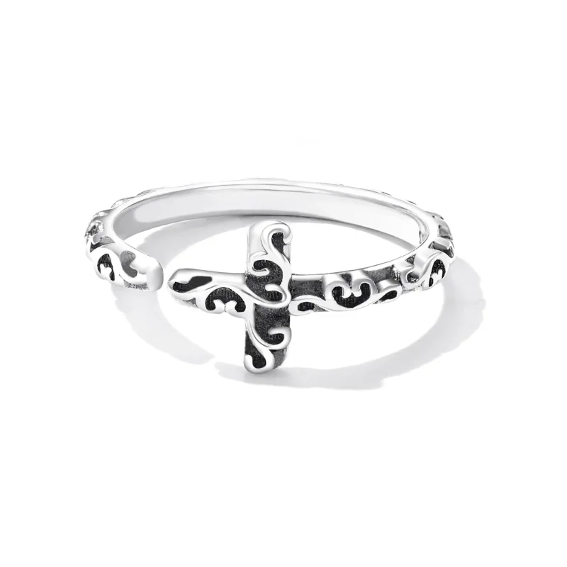 (image for) PANDORA Style Vintage Cross Open Ring - VSR162 - View 2
