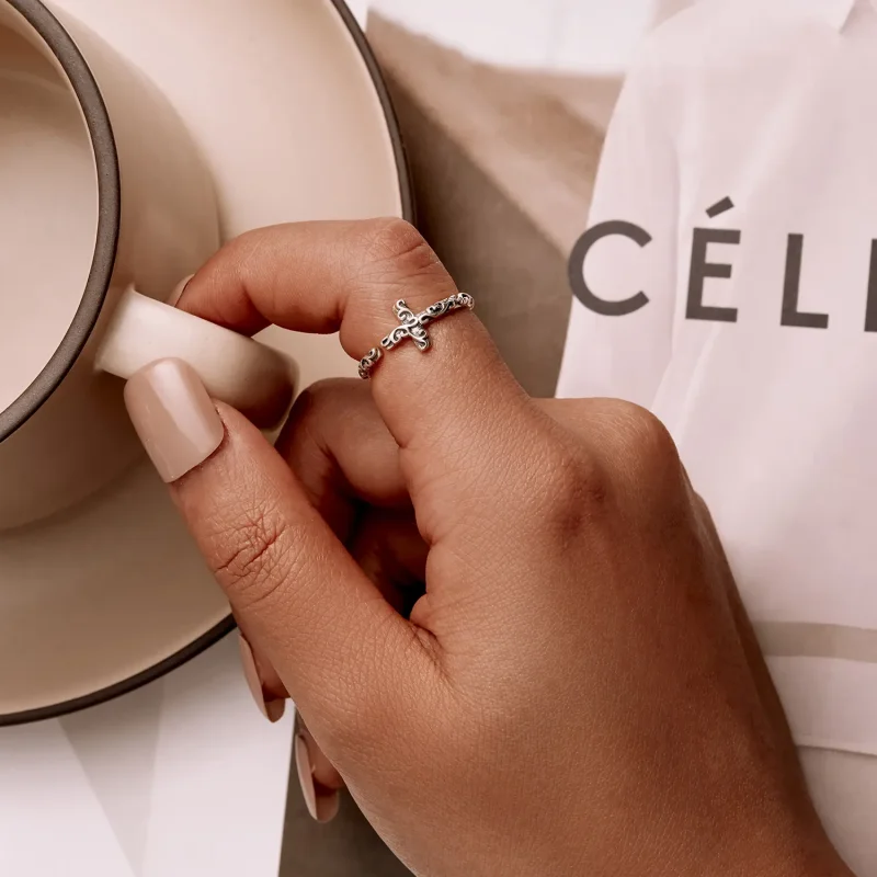 (image for) PANDORA Style Vintage Cross Open Ring - VSR162 - View 7