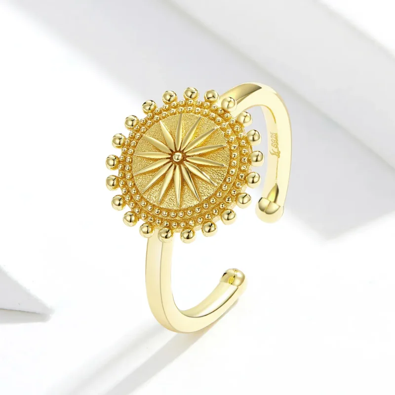(image for) Pandora Style 18ct Gold Plated Open Ring, Starry - SCR580 - View 4