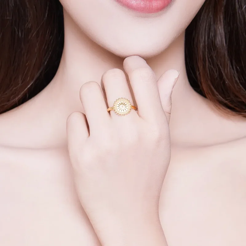 (image for) Pandora Style 18ct Gold Plated Open Ring, Starry - SCR580 - View 5