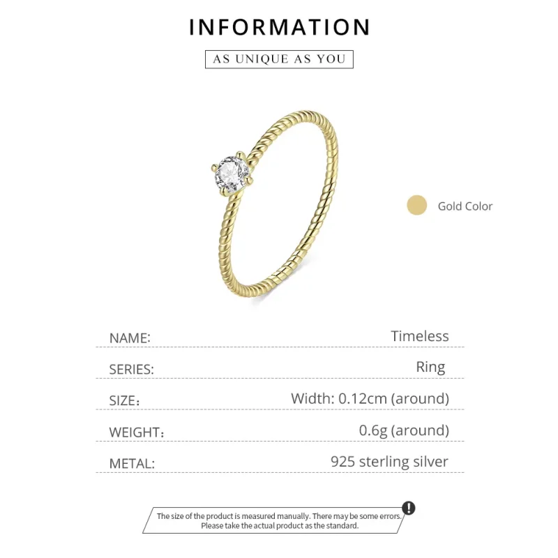 (image for) Pandora Style 18ct Gold Plated Ring, Timeless - SCR716 - View 8