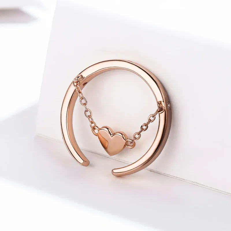 (image for) Pandora Style Rose Gold Open Ring, Love Light - SCR572 - View 4